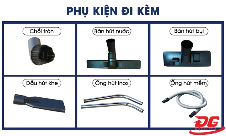 Phụ kiện máy hút bụi KMS 20 đi kèm hỗ trợ công việc làm sạch