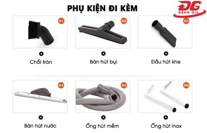 Phụ kiện đi kèm theo máy hút bụi Kumisai KMS-603J