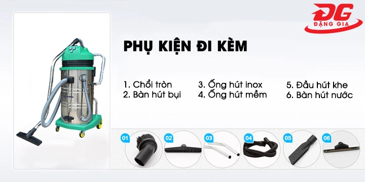 phụ kiện đi kèm máy hút bụi hút nước Kumisai KMS 803