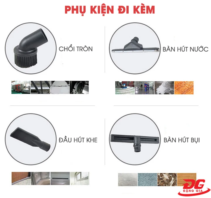  Bộ phụ kiện đi kèm máy hút bụi hỗ trợ việc làm sạch diễn ra triệt để