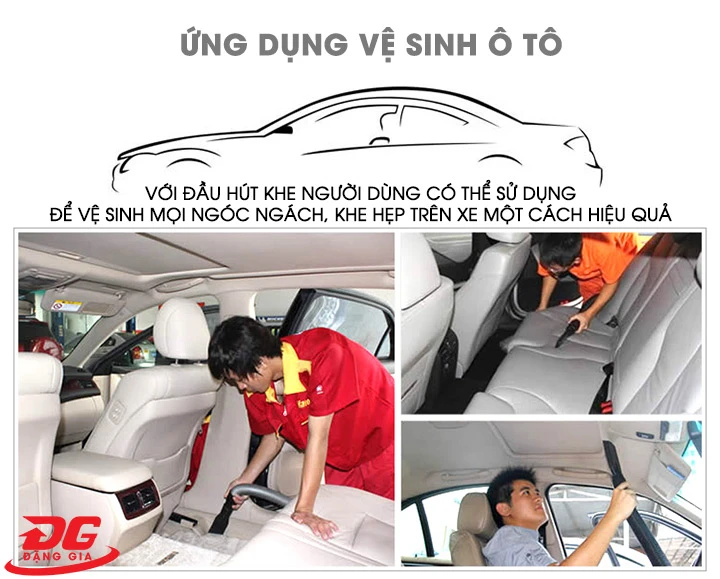 Ứng dụng của máy hút bụi Kumisai KMS803J tại gara chăm sóc xe hơi