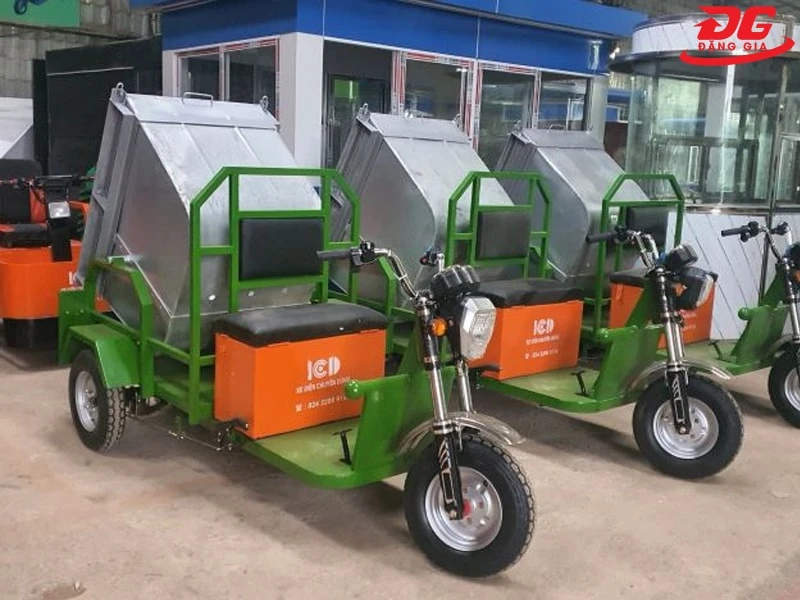 Xe điện gom rác thùng tôn dung tích 500L