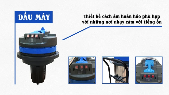 Máy hút bụi Palada PD80A sử dụng 3 motor mạnh mẽ