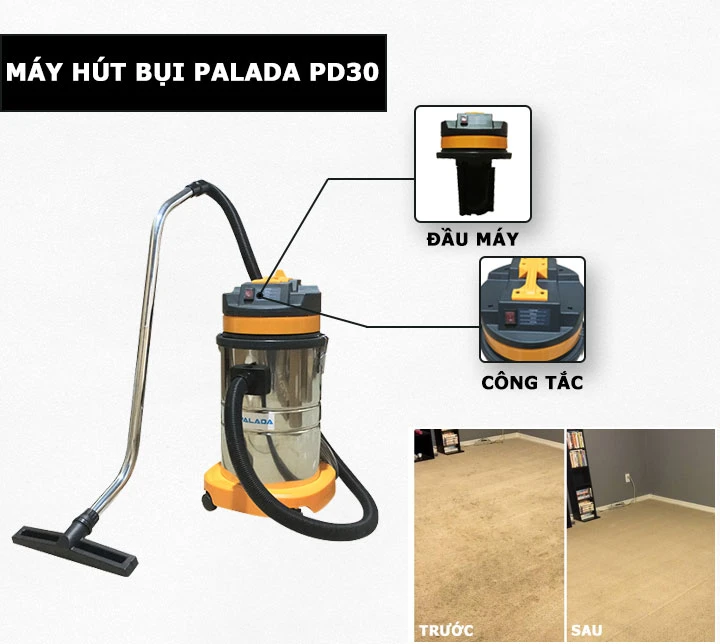 Máy hút bụi Palada PD30 có motor mạnh mẽ