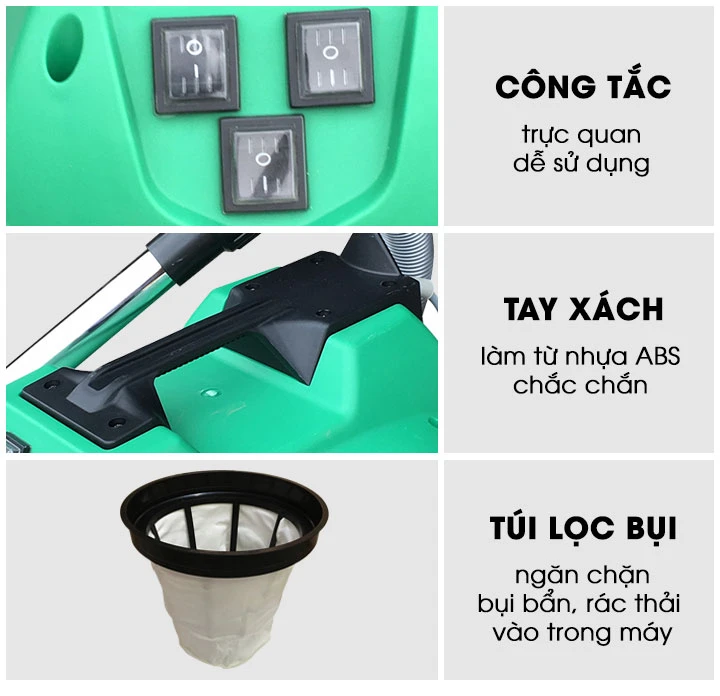 Thiết kế hiện đại máy hút bụi Palada PD 802J-3