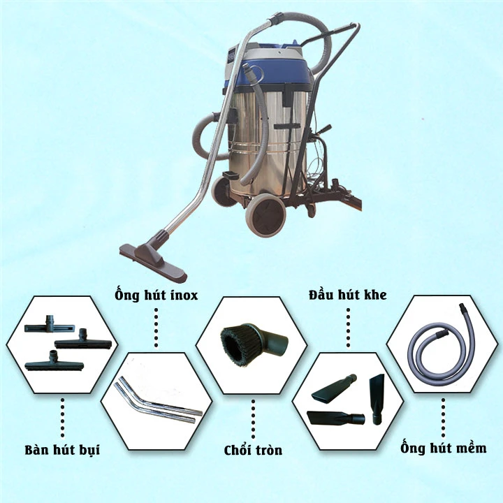 Phụ kiện đi kèm máy hút bụi công nghiệp Palada PD 60-3