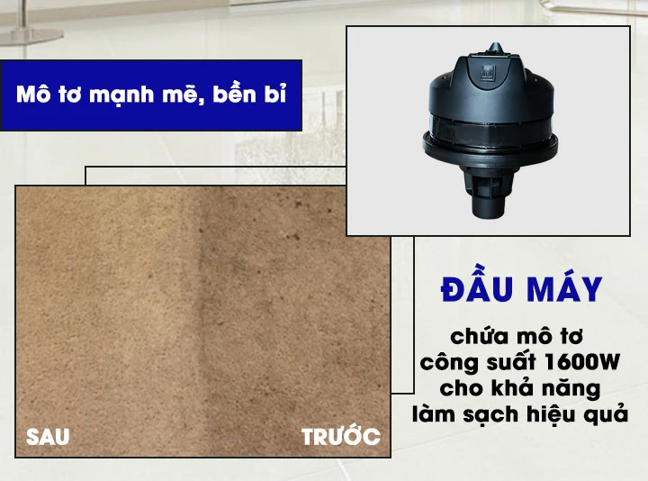 Đầu máy máy hút bụi thùng nhựa Palada PD40