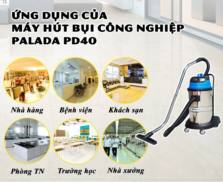 Máy hút bụi nước nhà xưởng Palada PD40