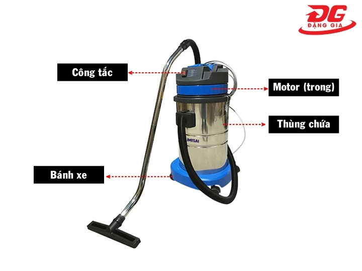 Cấu tạo máy hút bụi công nghiệp Kumisai KMS 30S