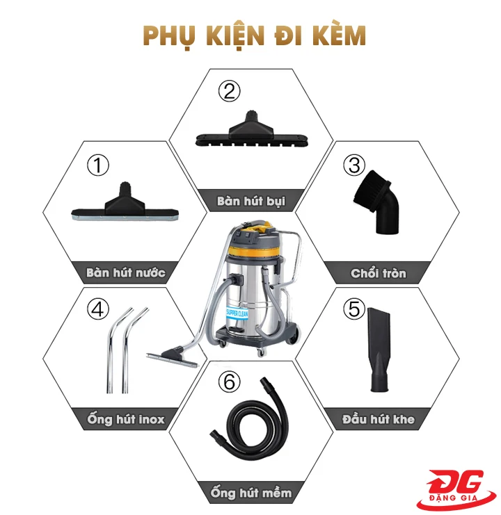 Phụ kiện máy hút bụi công suất lớn Supper Clean CB60-2Q