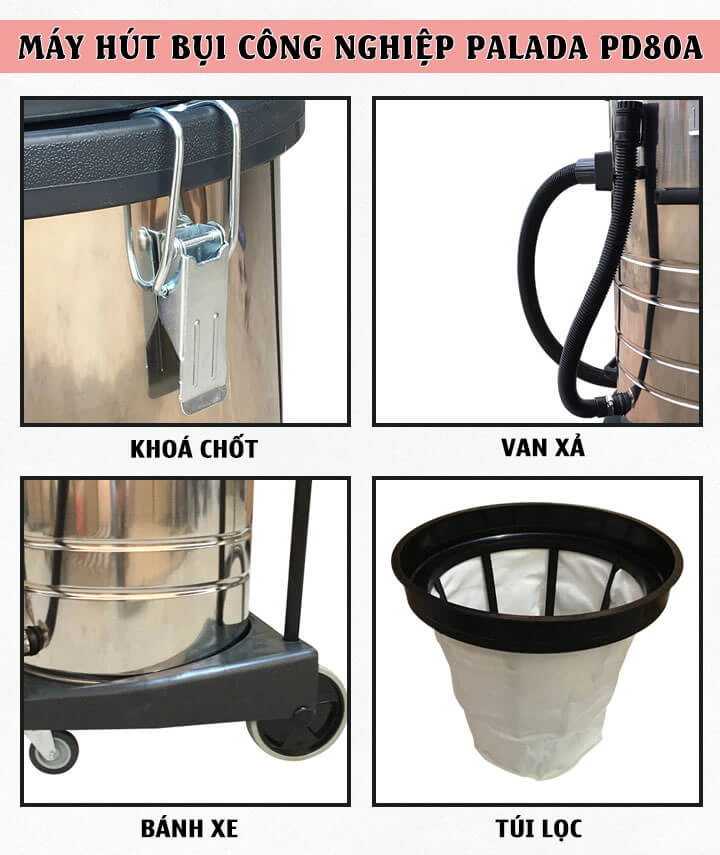 Máy hút bụi nước công nghiệp Palada PD80A giá tốt