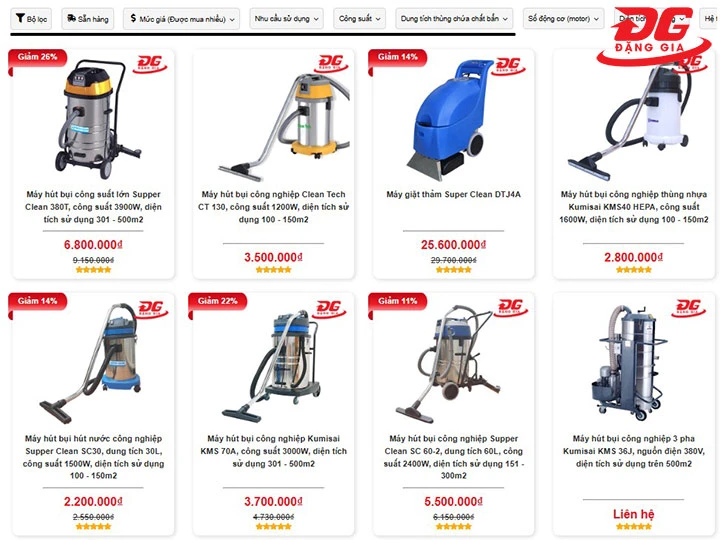 Mua máy hút bụi công nghiệp ở Hải Phòng tại điện máy Đặng Gia