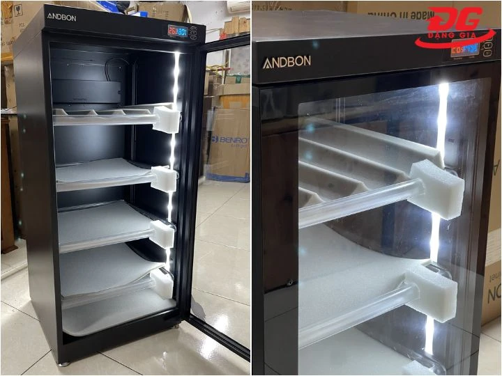 tủ chống ẩm Andbon có đèn LED