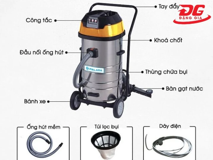 Cấu tạo của máy hút bụi công suất lớn