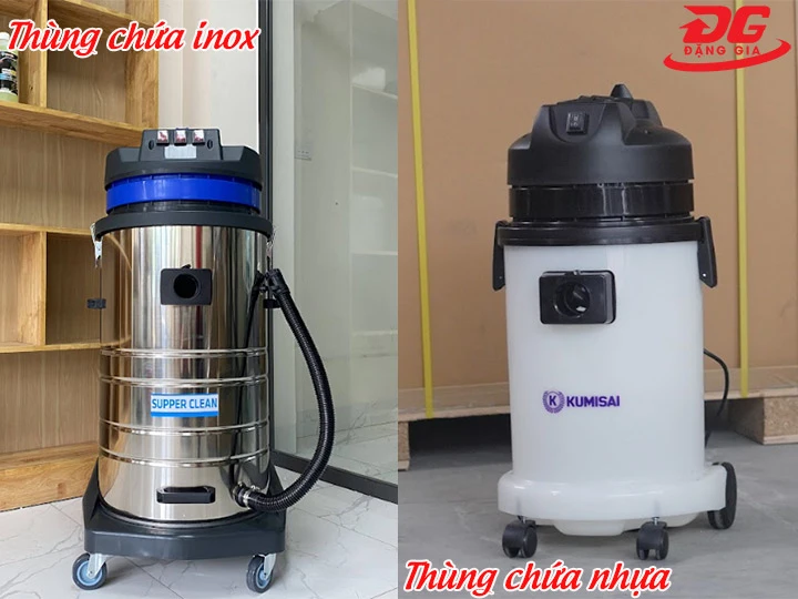 Chất liệu thùng chứa máy hút bụi nhà xưởng chính hãng