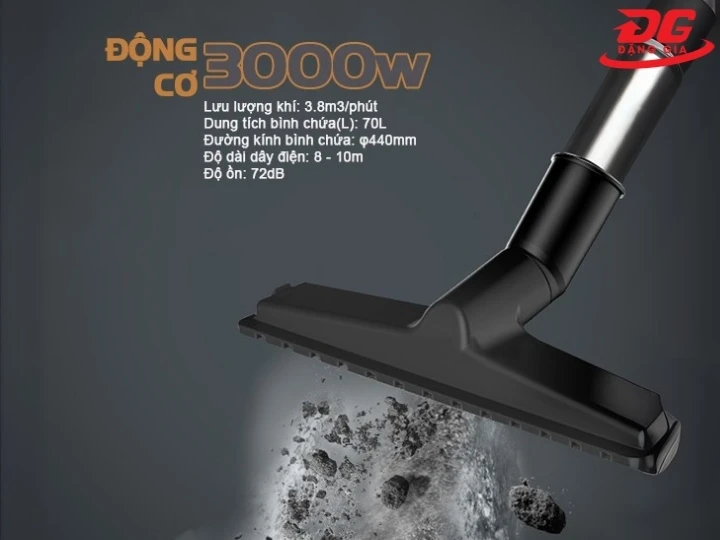 Máy hút bụi công nghiệp Pertek PT70P động cơ khỏe