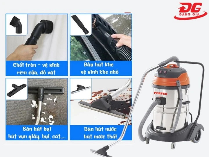Máy hút bụi công nghiệp Pertek PT70P hút được mọi không gian