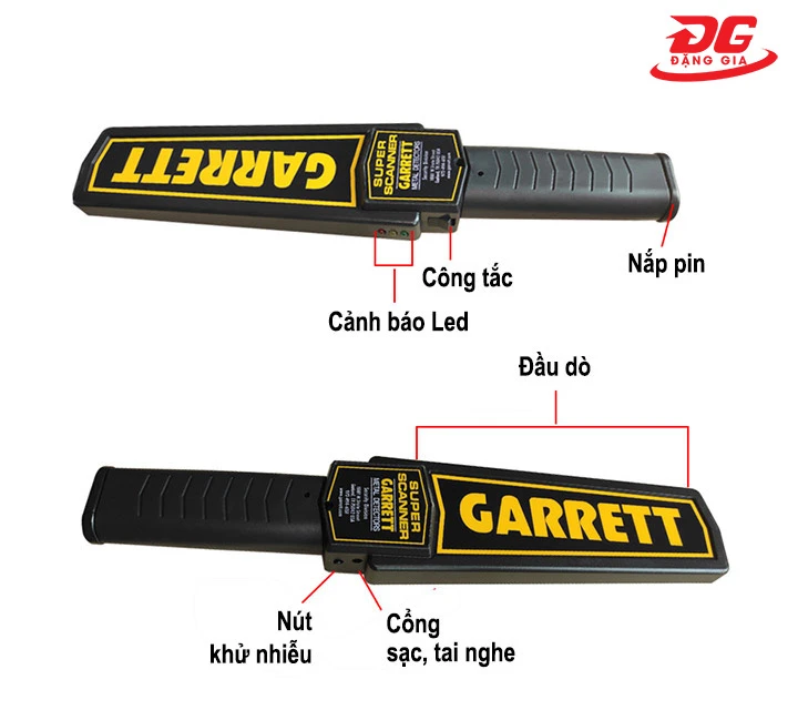 cấu tạo của máy dò kim loại Garrett
