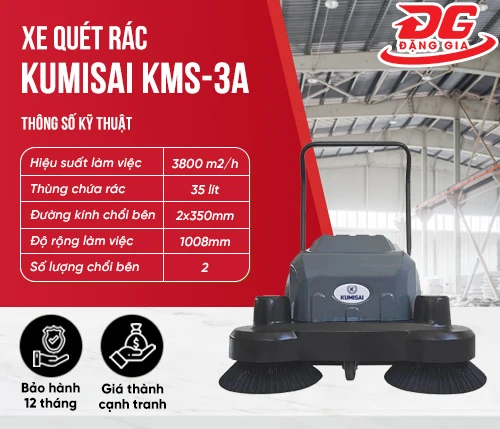 Xe quét rác Kumisai KMS-3A hiệu suất cao, vận hành êm ái 2