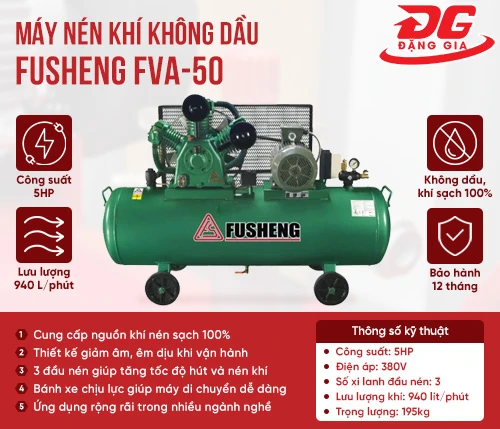 Máy nén khí không dầu Fusheng FVA-50 2