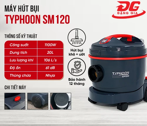 Máy hút bụi công nghiệp cho gia đình Typhoon SM120 2