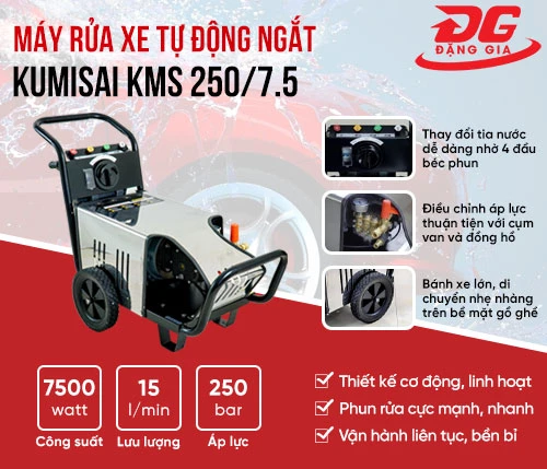 Máy rửa xe tự động ngắt Kumisai KMS 250/7.5 2