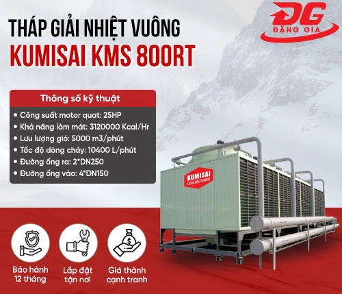Tháp giải nhiệt vuông Kumisai KMS 800RT 2