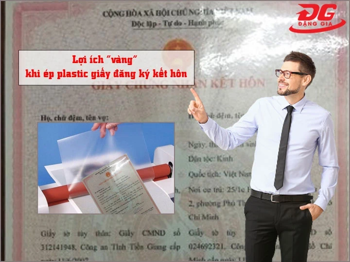 ép plastic giấy đăng ký kết hôn chống thấm chống ẩm