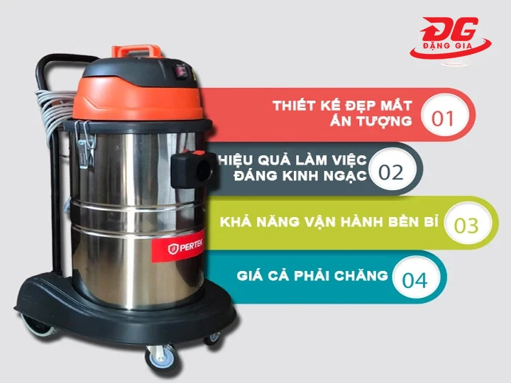 Giá máy hút bụi công nghiệp Pertek chính hãng