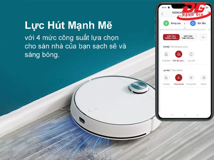 dung lượng pin máy hút bụi Redroad G10