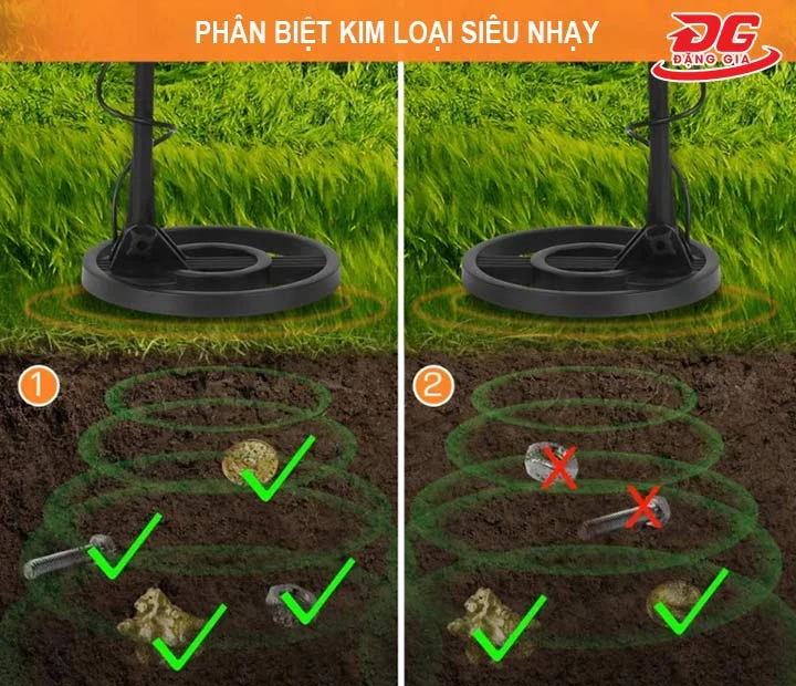 Máy dò kim loại MD 3010 phân biệt kim loại nhanh