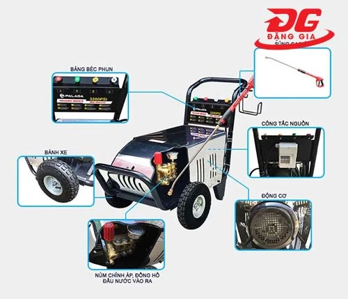 Máy xịt rửa xe ô tô Palada 3200 PSI 5.5KW 3