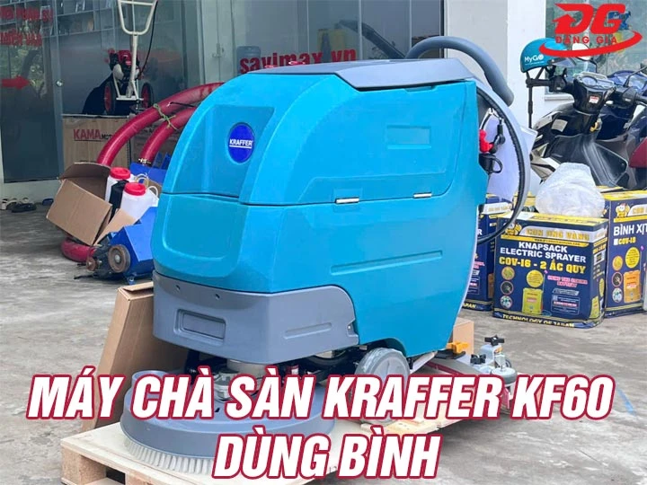 Máy chà sàn Kraffer KF60 dùng bình: Chà khỏe, bền bỉ