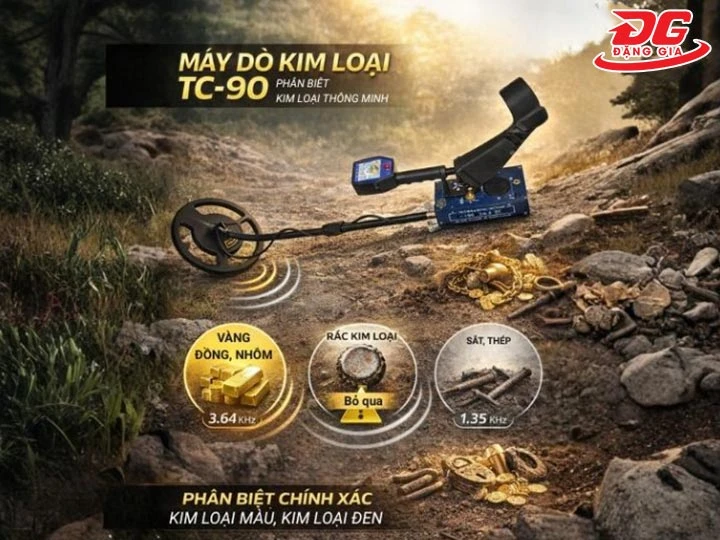 Máy dò tìm kim loại TC-90 phân biệt kim loại nhanh