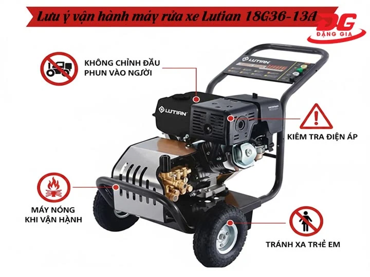 lưu ý vận hành máy rửa xe Lutian 18G36-13A