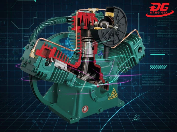 Cơ chế máy nén khí không dầu Fusheng FVA-50