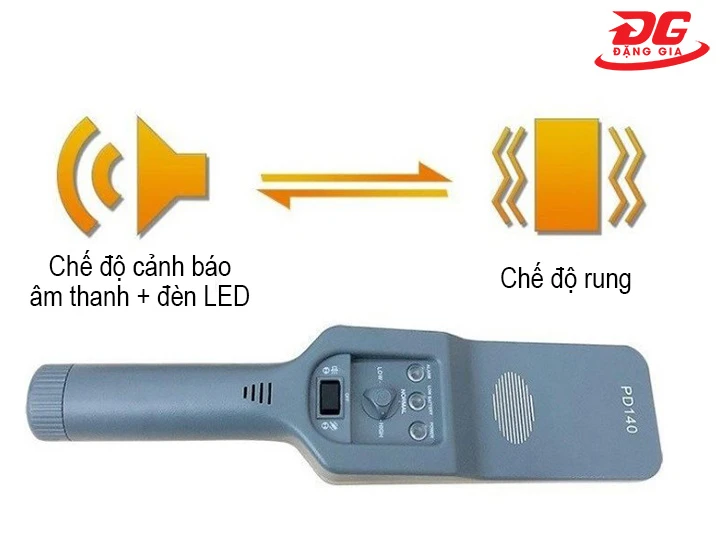 Hệ thống cảnh báo của máy dò tìm kim loại cầm tay PD140