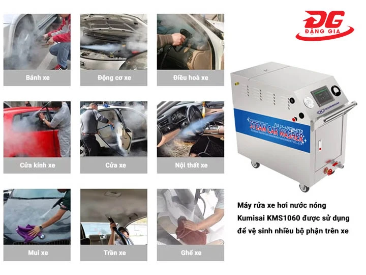 ứng dụng máy rửa xe hơi nước nóng Kumisai KMS1060