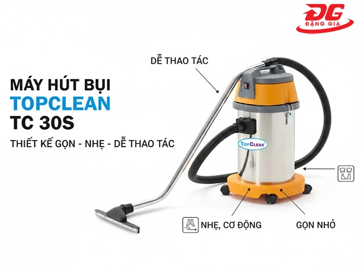 Máy hút bụi công nghiệp Topclean TC 30S nhỏ gọn