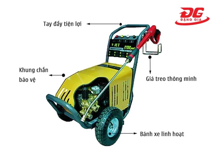 Máy rửa xe cao áp V-JET VJ 120/3.0 thiết kế chắc chắn
