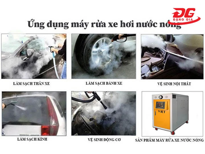 ứng dụng máy rửa xe hơi nước nóng V-JET Steammer 24E