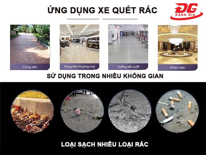 ứng dụng của xe quét rác ngồi lái Kumisai KMS 65
