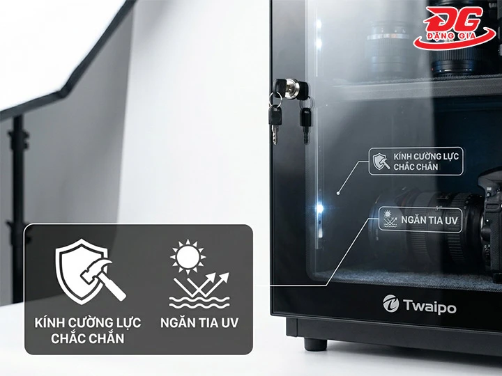 kính cường lực tủ giữ ẩm Twaipo chống tia UV