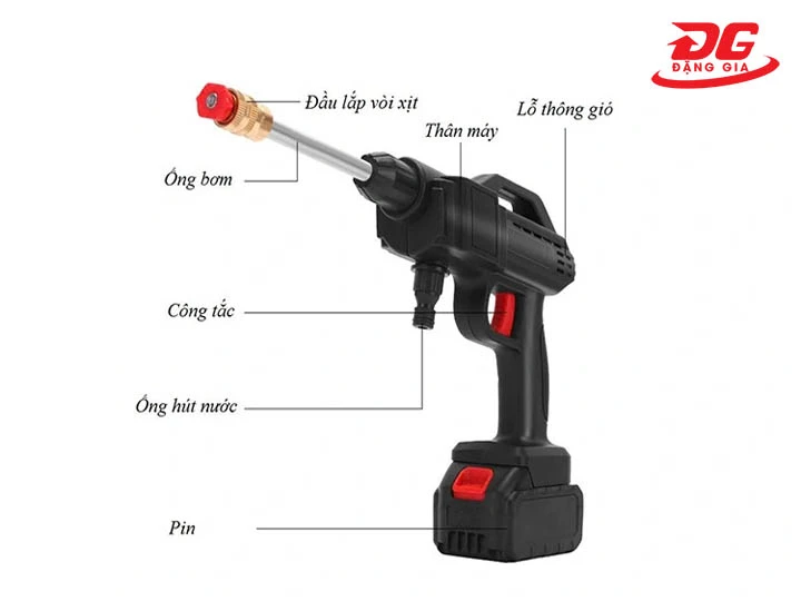 cấu tạo máy rửa xe pin