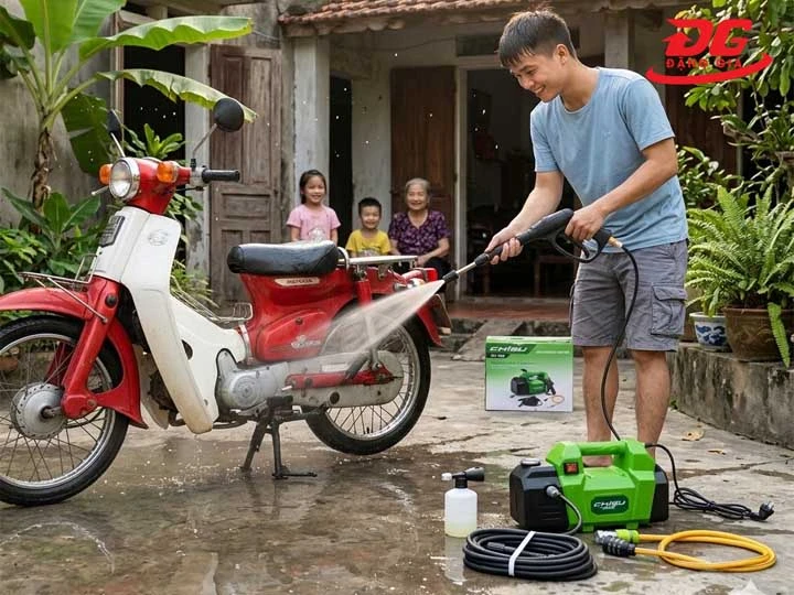 Máy rửa xe Chisu phù hợp cho ga đình