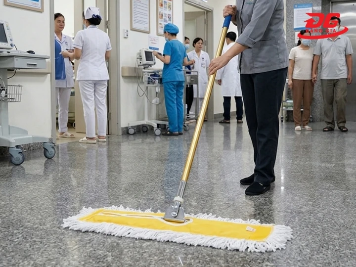 Sử dụng cây lau nhà trong bệnh viện