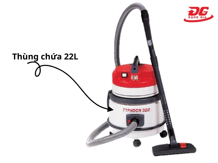 Thùng chứa máy hút bụi Typhoon KS-M322 khá lớn