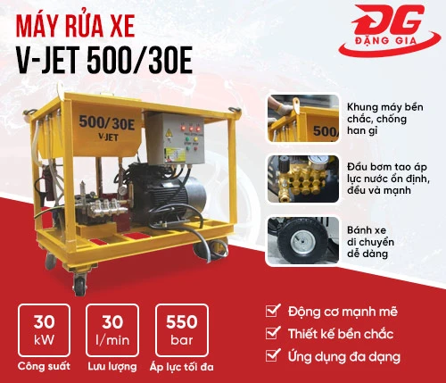 Máy rửa xe ô tô cao áp chuyên dụng V-JET 500/30E 2