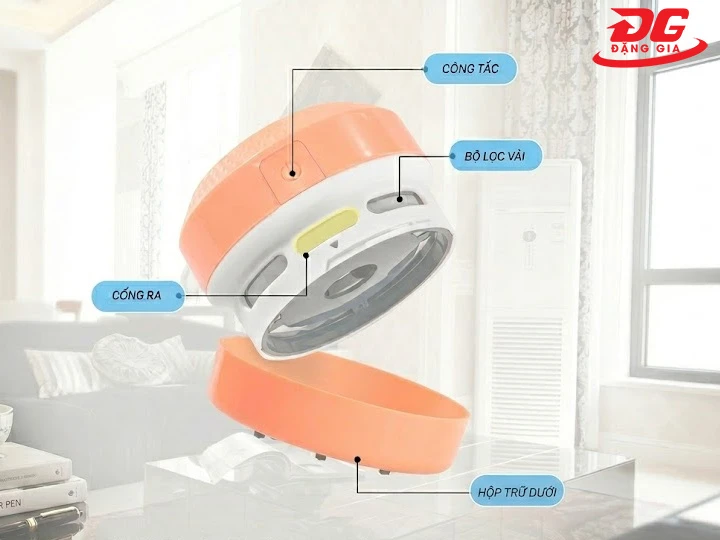 Kết cấu máy hút bụi mini để bàn