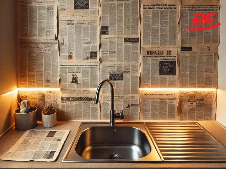 tận dụng giấy báo để hút ẩm tủ bếp